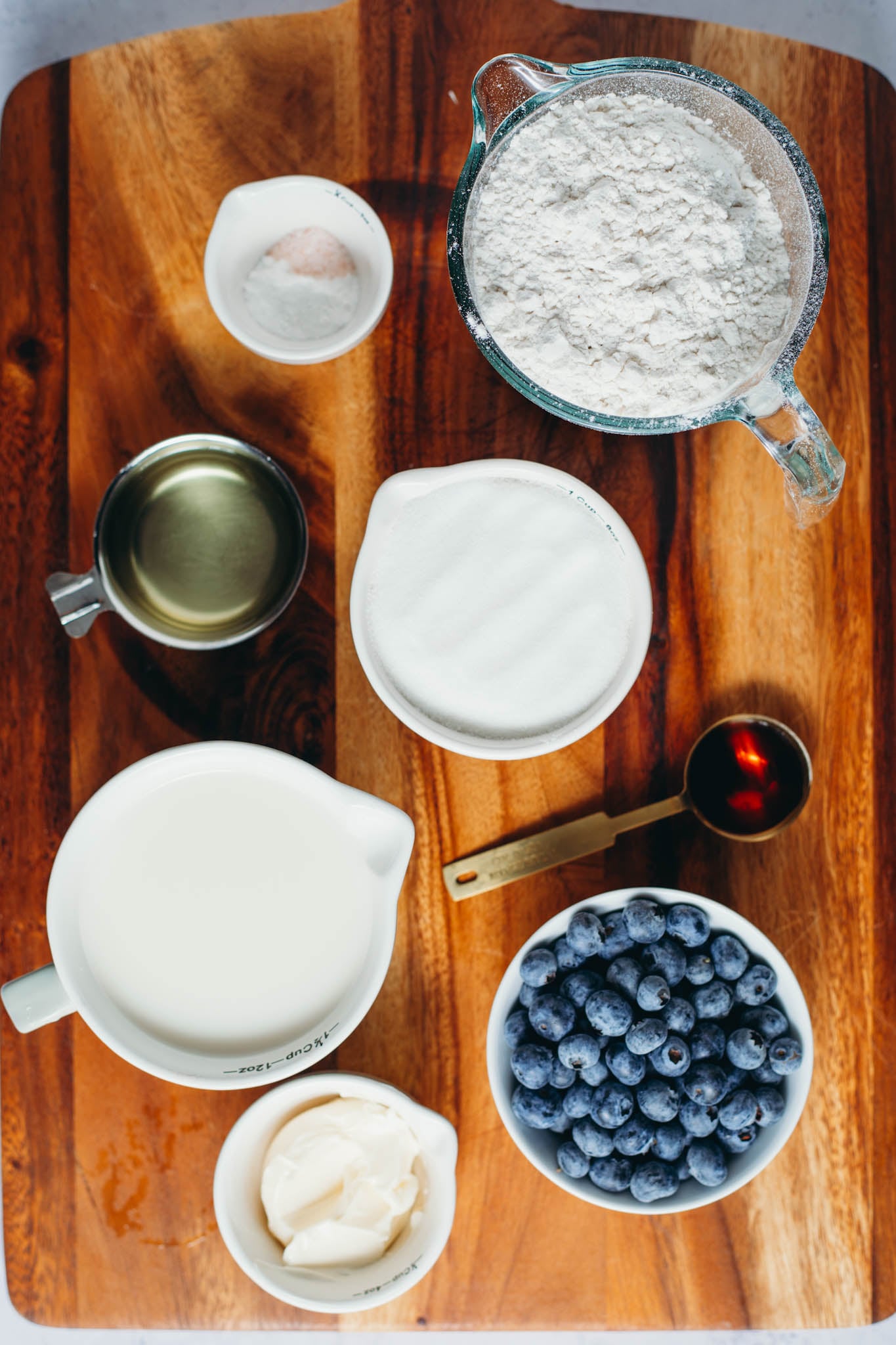 ingredients for vegan blueberry muffins