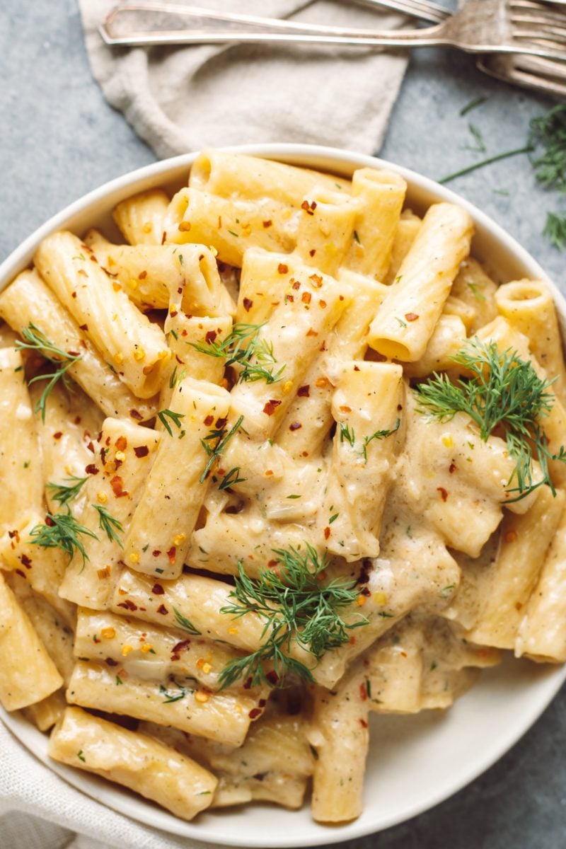 spicy lemon dill rigatoni